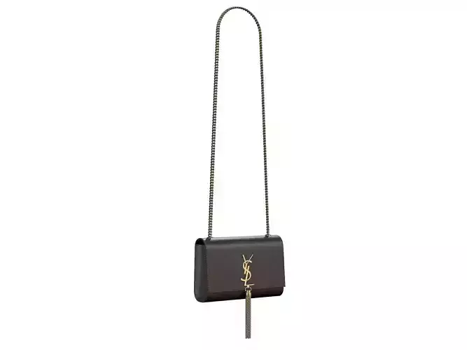 YSL Saint Laurent Kate Small Bag Black Leather Low-poly 3D model