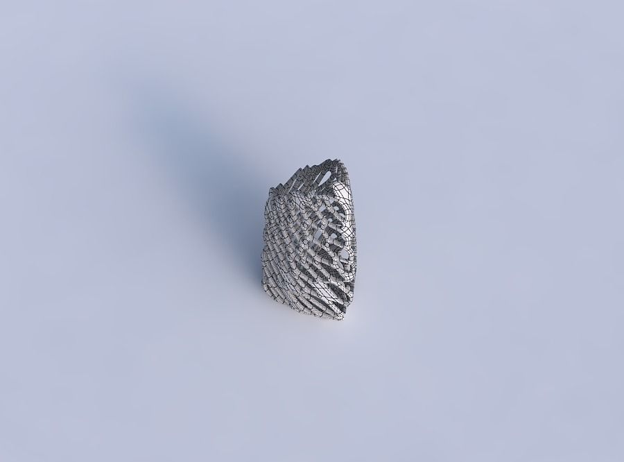 Vase tipped triangle with cracked and twisted organic lattice 3 3D print model_6