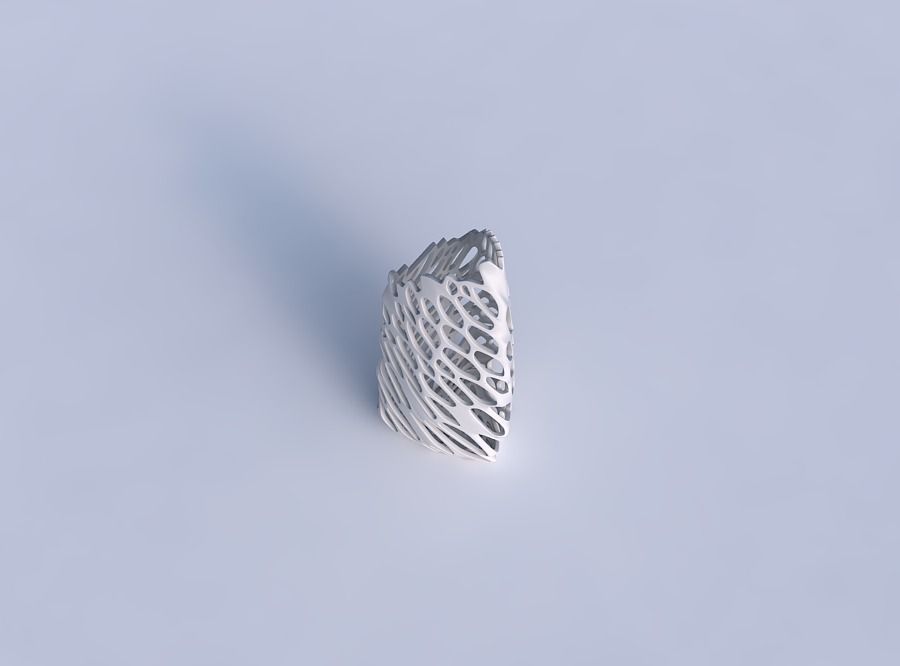 Vase tipped triangle with cracked and twisted organic lattice 3 3D print model_1