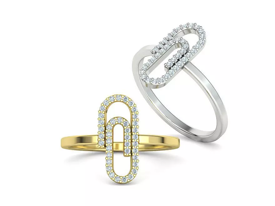 Paper Clip Diamond Ring Own design printable 3dmodel 3D print model