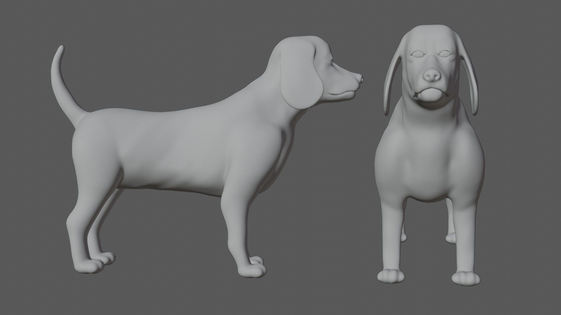 Beagle Dog Low-poly 3D model_5