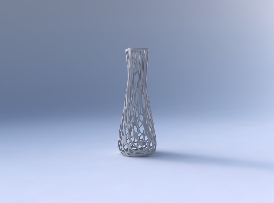 Vase semi quadratic with twisted organic lattice 3D print model_4