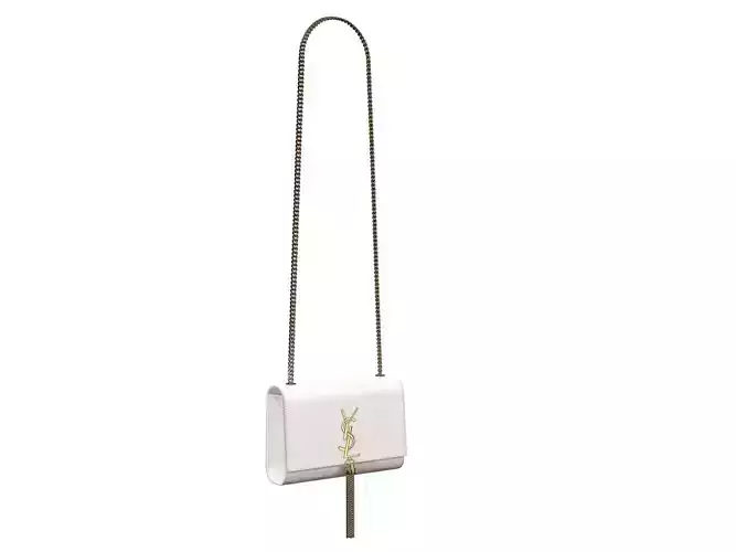 YSL Saint Laurent Kate Small Bag White Leather Low-poly 3D model