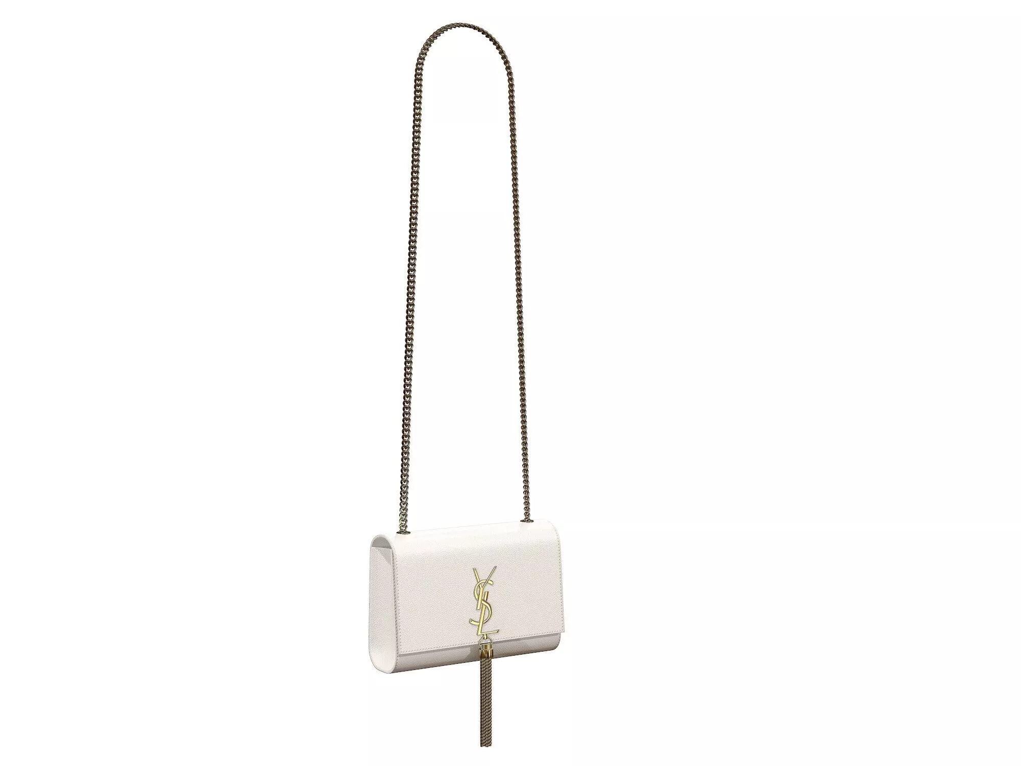 YSL Saint Laurent Kate Small Bag White Leather Low-poly 3D model