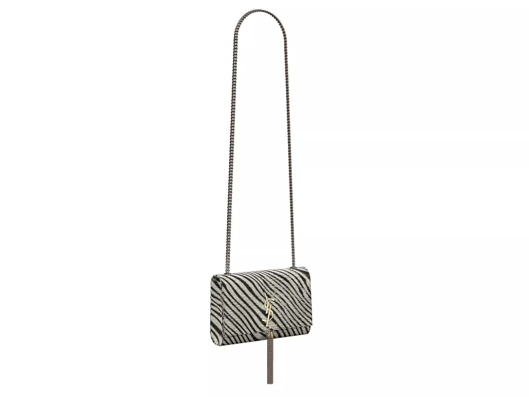YSL Saint Laurent Kate Small Bag Zebra fur Low-poly 3D model
