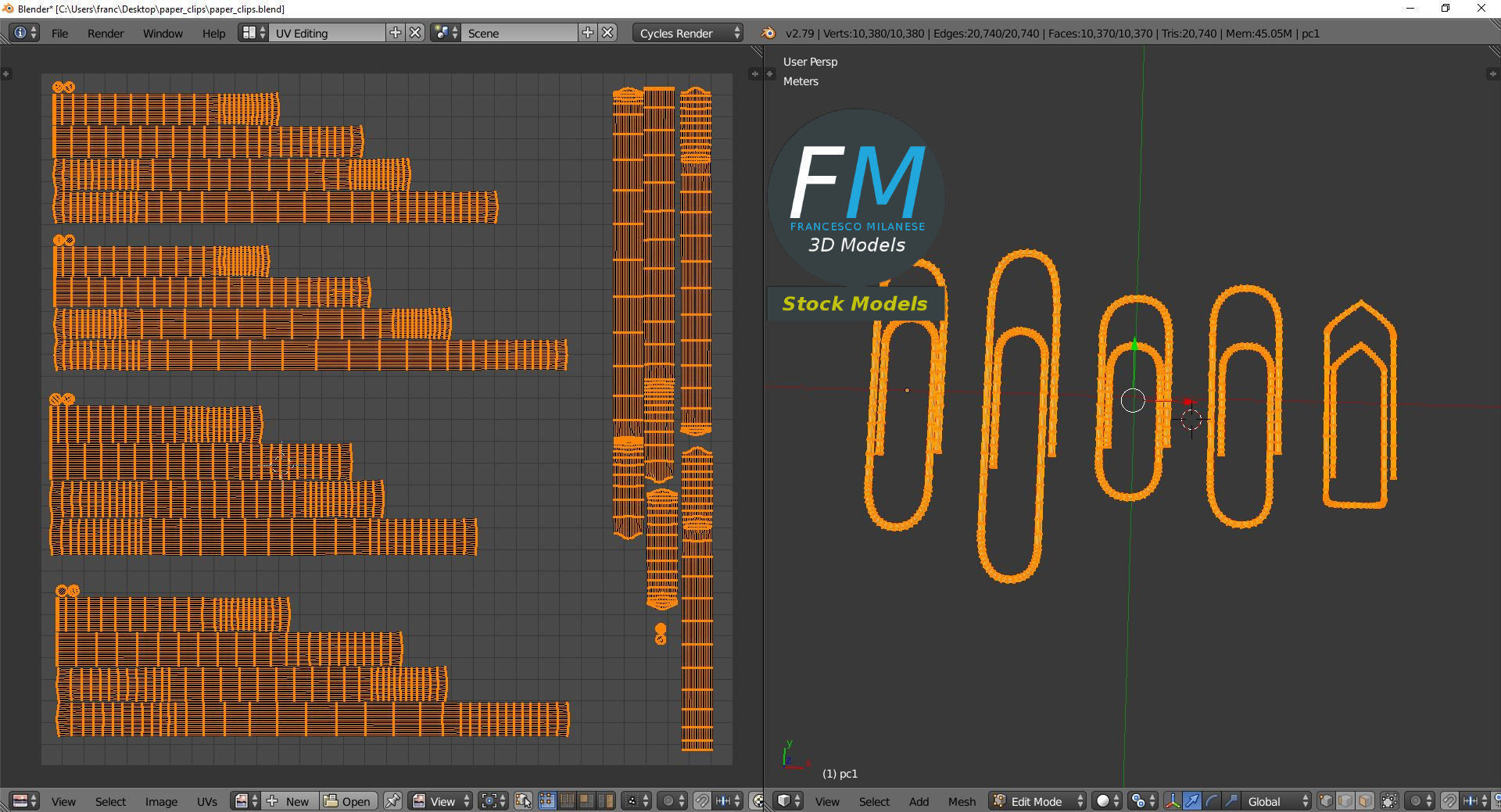 Paper clips 3D model_10