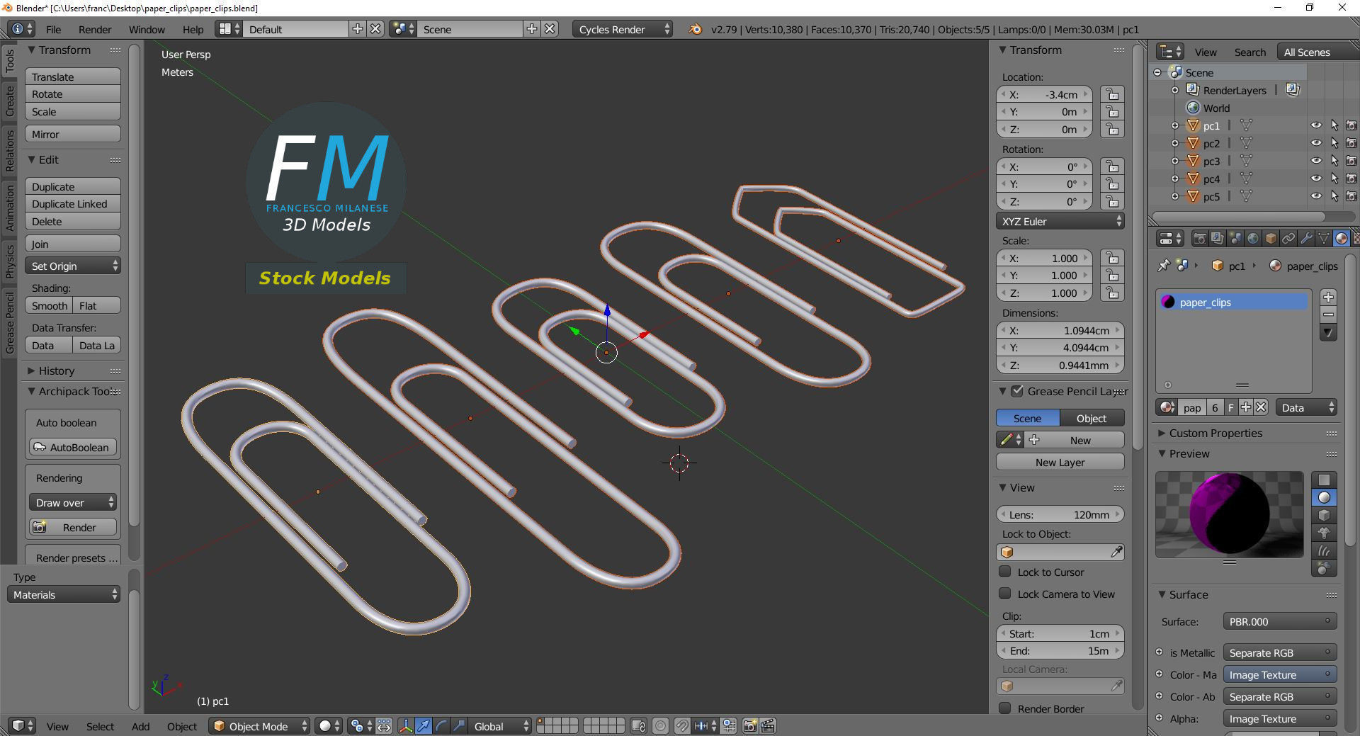 Paper clips 3D model_9