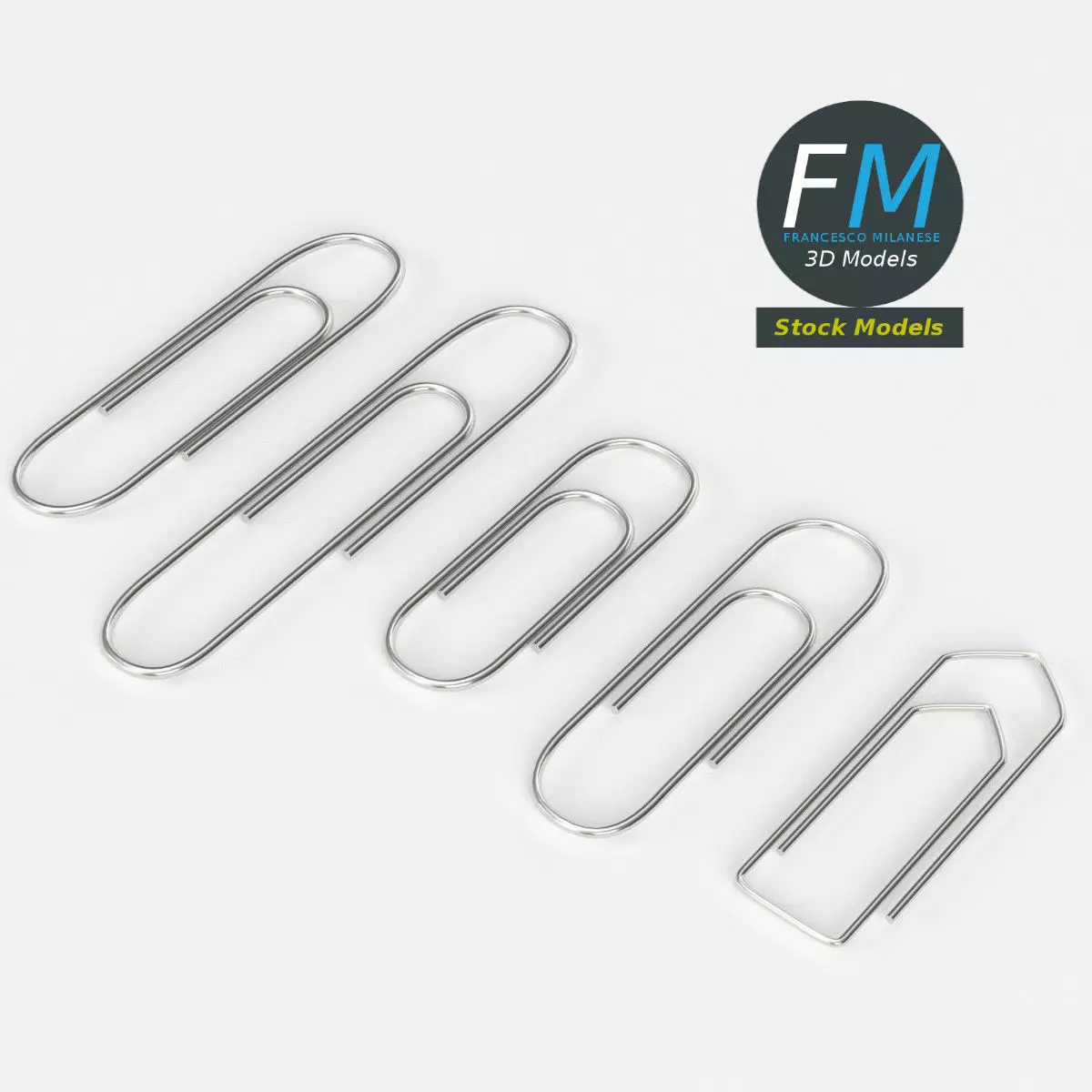 Paper clips 3D model_0