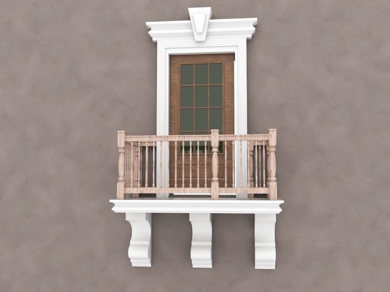Balcony Door 10 3D model_2