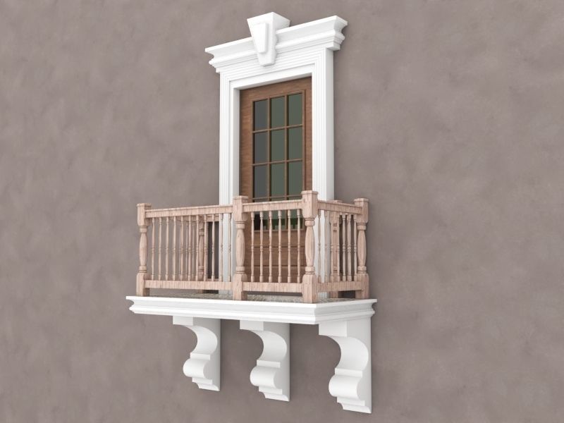 Balcony Door 10 3D model_1