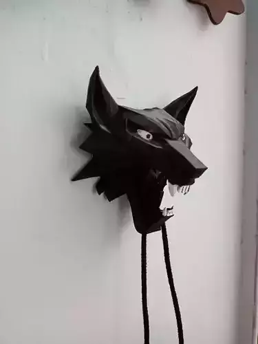 Wolf shaped hook for mask towels and keys 3D print model
