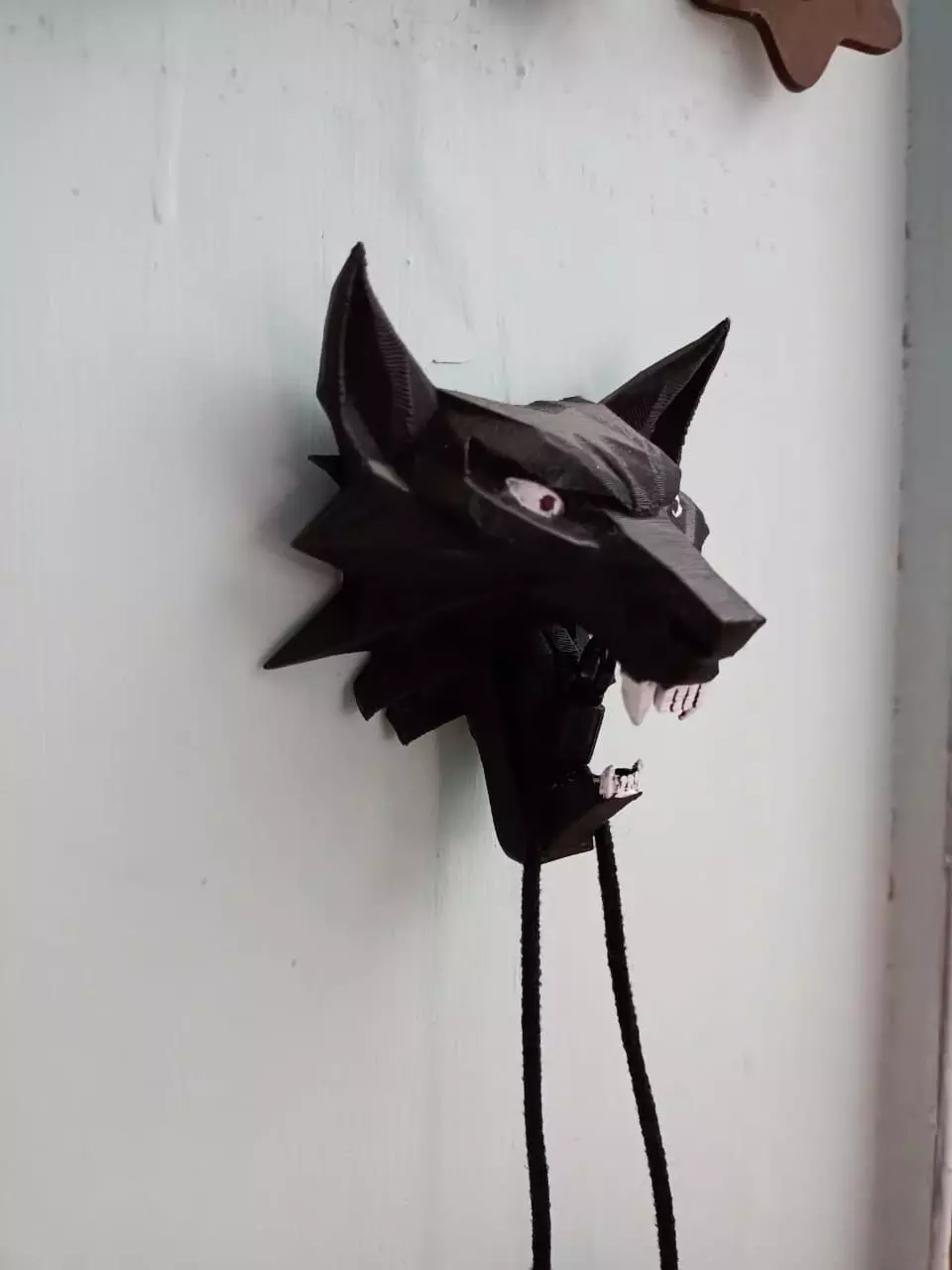 Wolf shaped hook for mask towels and keys 3D print model_0