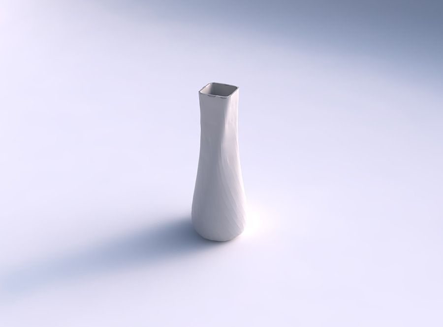 Vase semi quadratic with rocky fibers 3D print model_0
