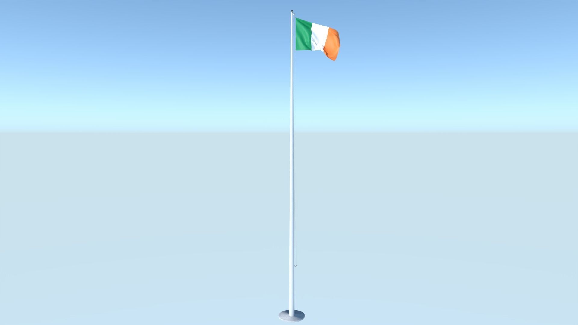 Animated Flag of Ireland Low-poly 3D model_5