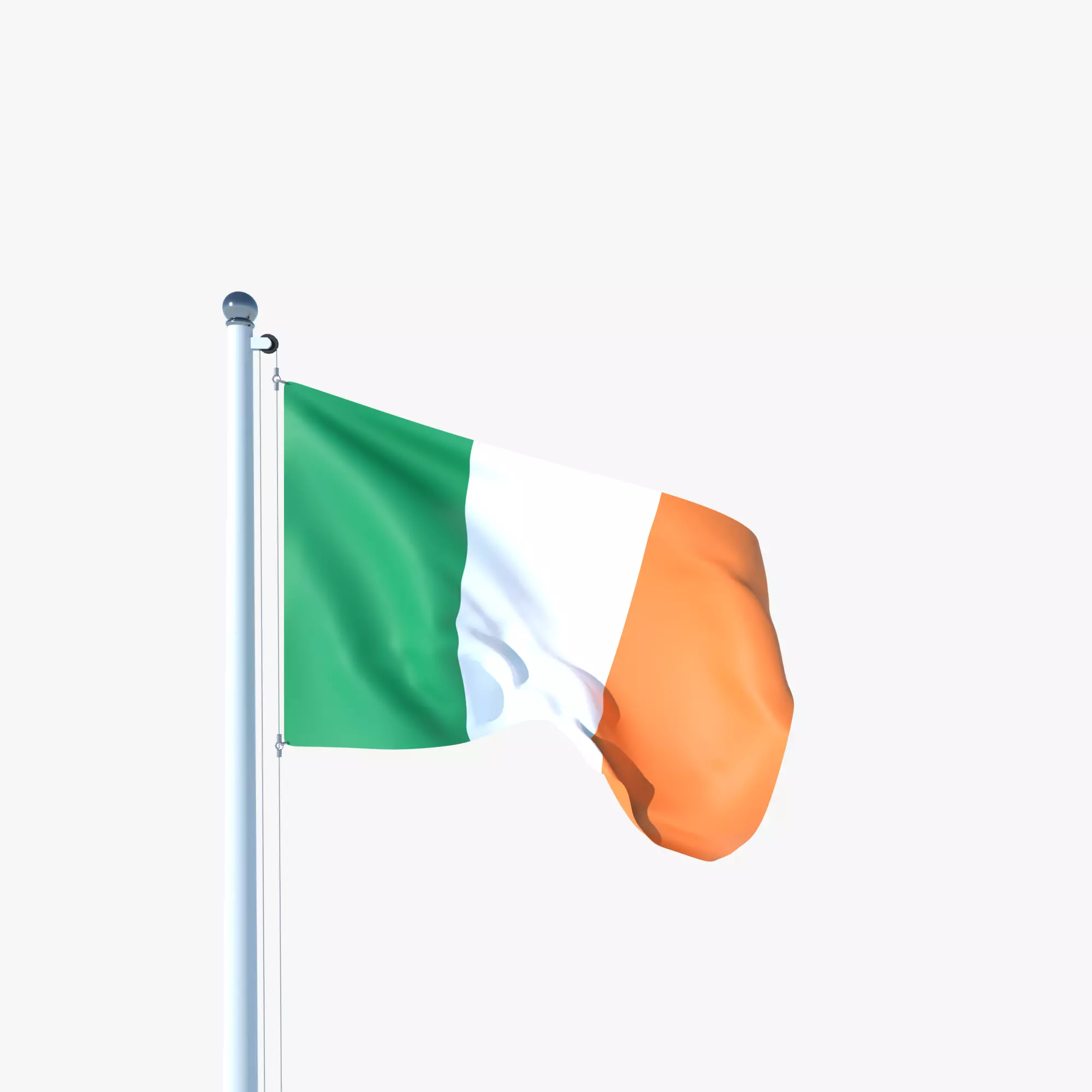 Animated Flag of Ireland Low-poly 3D model_0