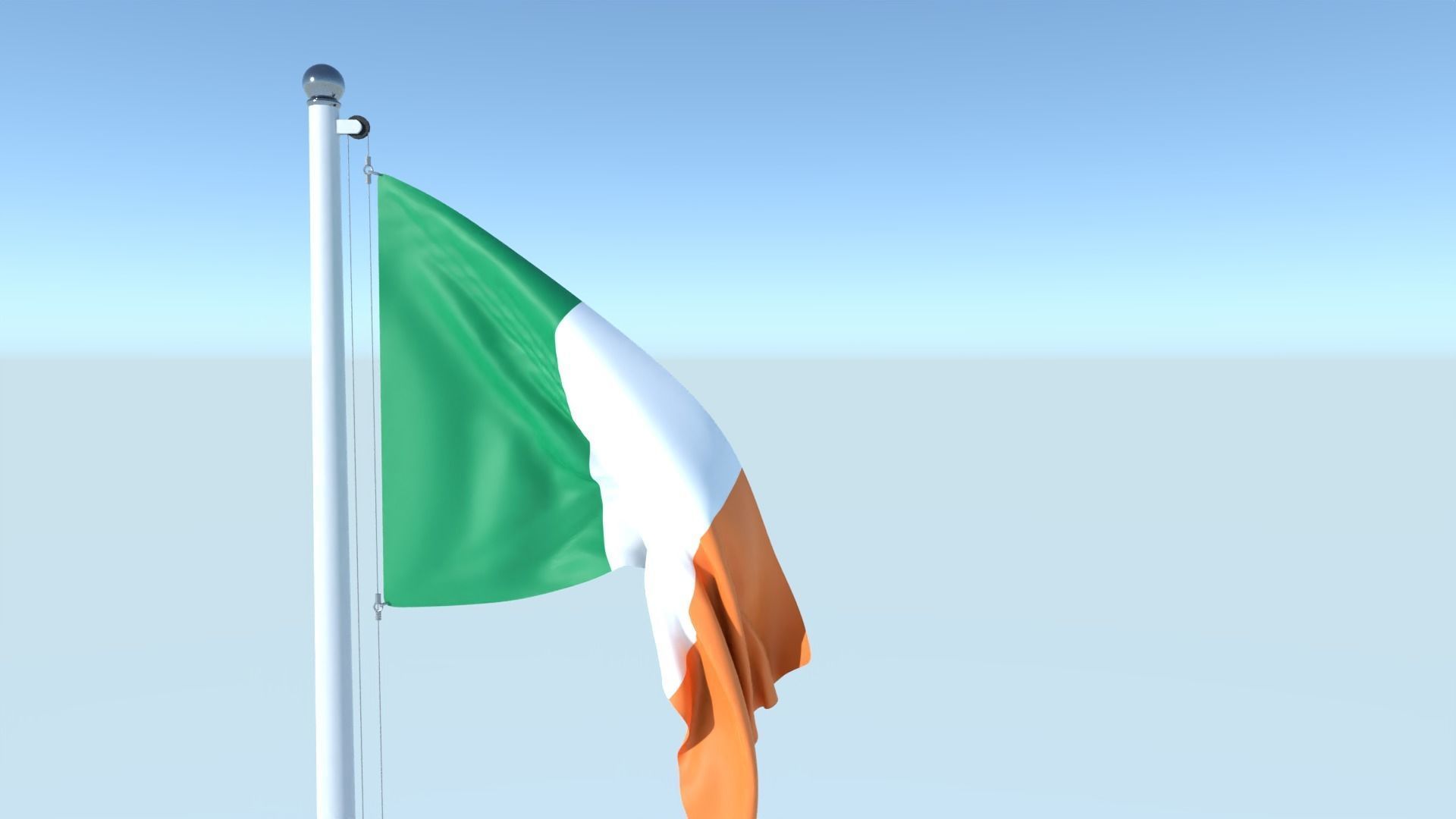 Animated Flag of Ireland Low-poly 3D model_2