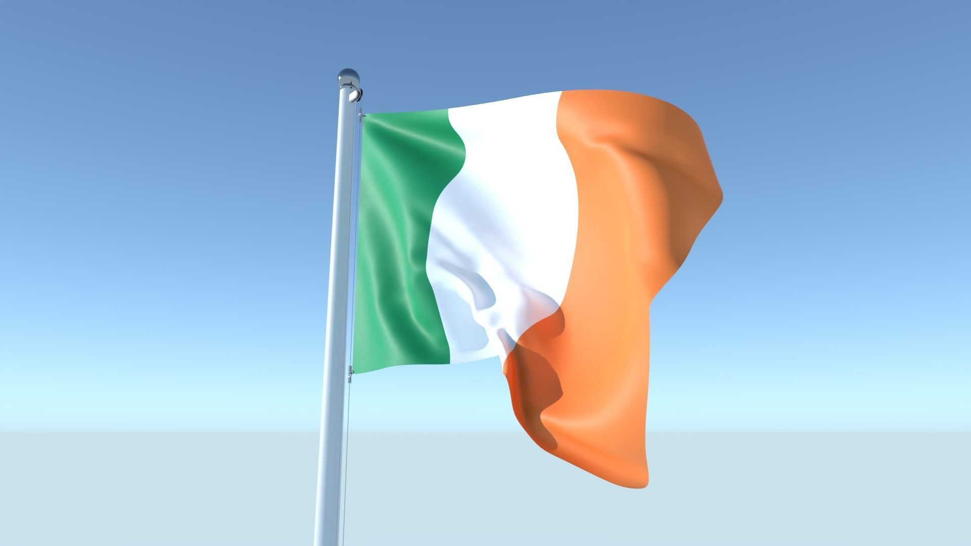 Animated Flag of Ireland Low-poly 3D model_6