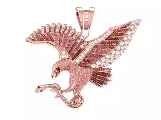 Luxury Flying Eagle Pendant Jewelry 3D Model 211 
