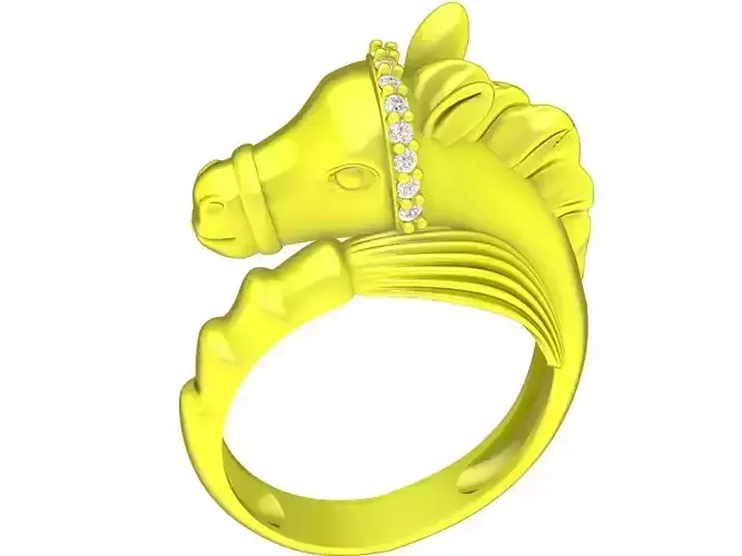 zodiac lucky diamond horse ring for women 212