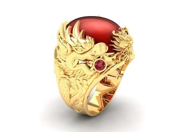 fengshui  gold dragon ring  215 3D print model
