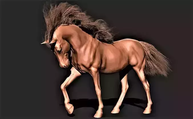 Horse 041 with Hair