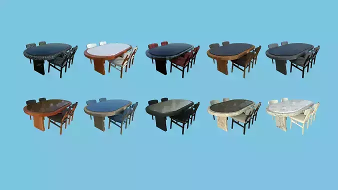 10 Dinning Table Model D - Furniture Interior Design 3D Model Collection