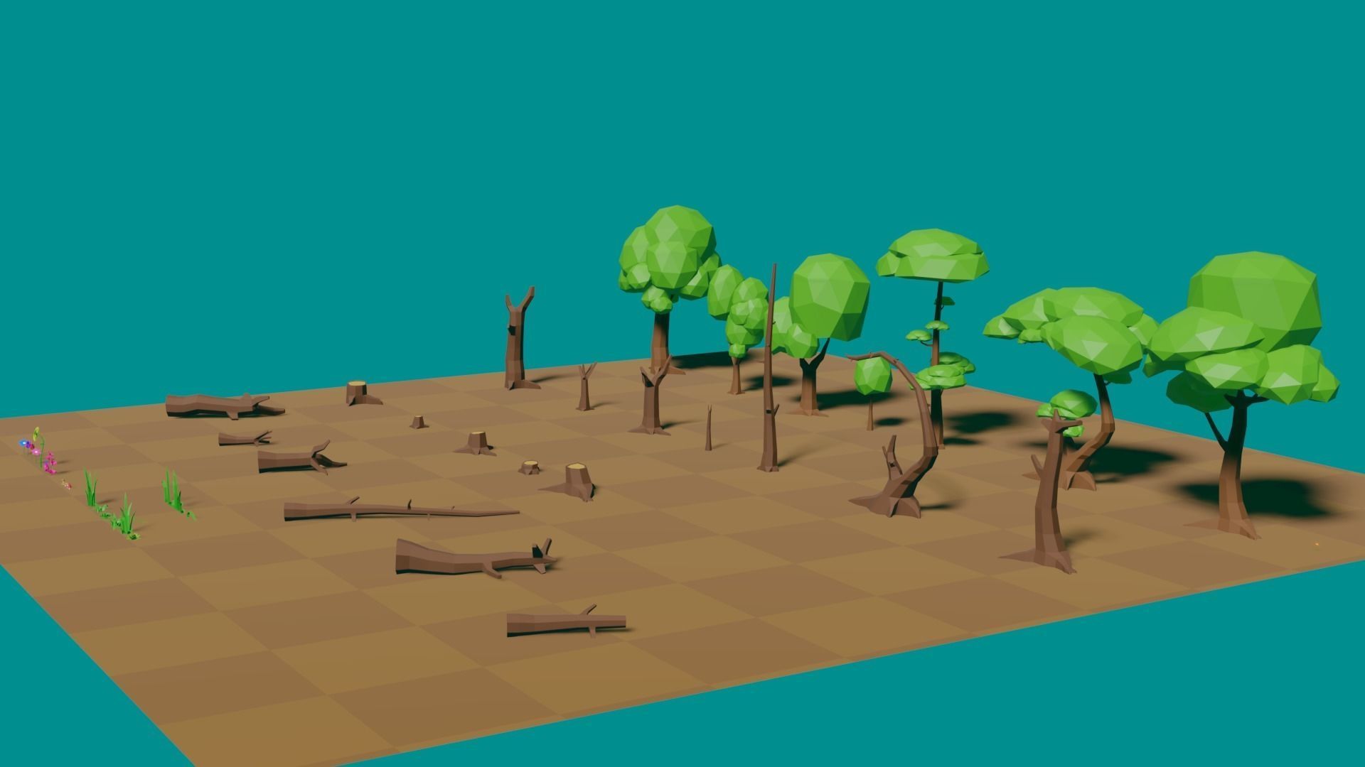 Forest asset pack - low poly Low-poly 3D model_4