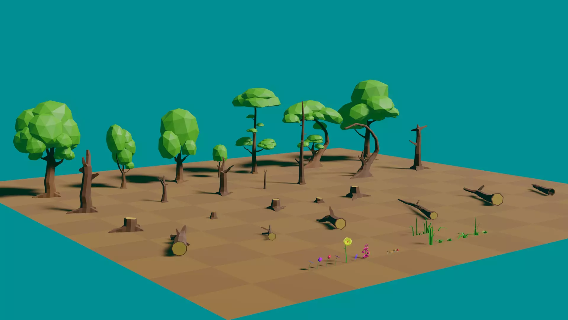 Forest asset pack - low poly Low-poly 3D model_0