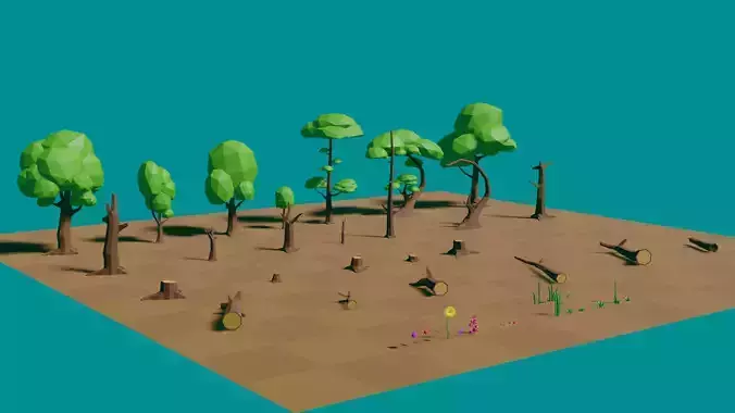 Forest asset pack - low poly