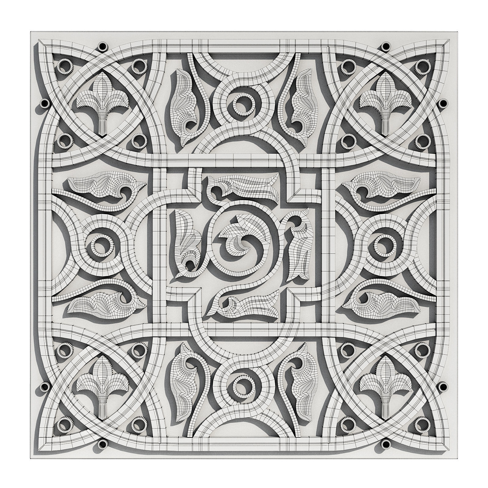 panels stucco molding east 01 3D model_1