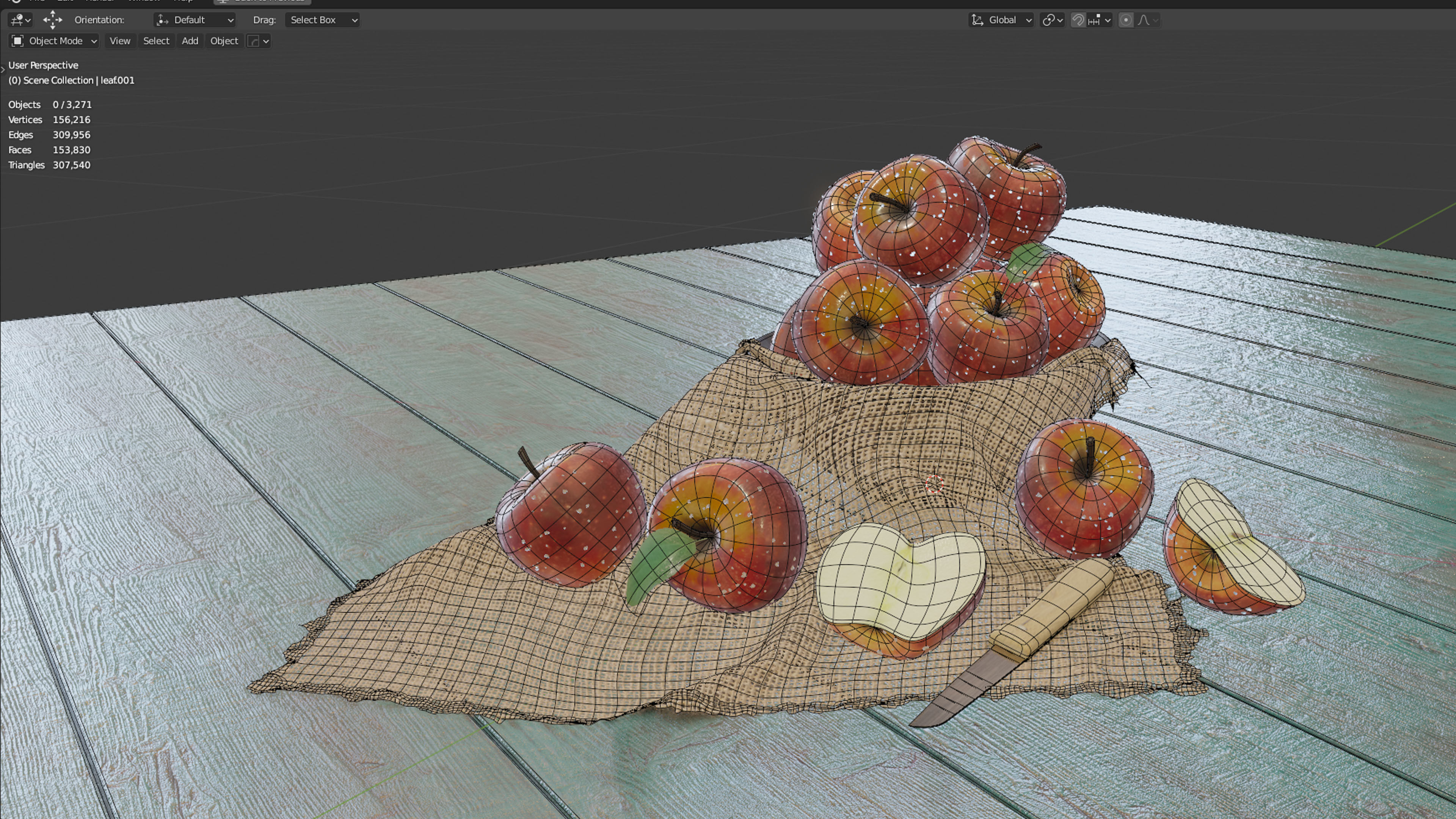 Apples in the bowl 3D model_4