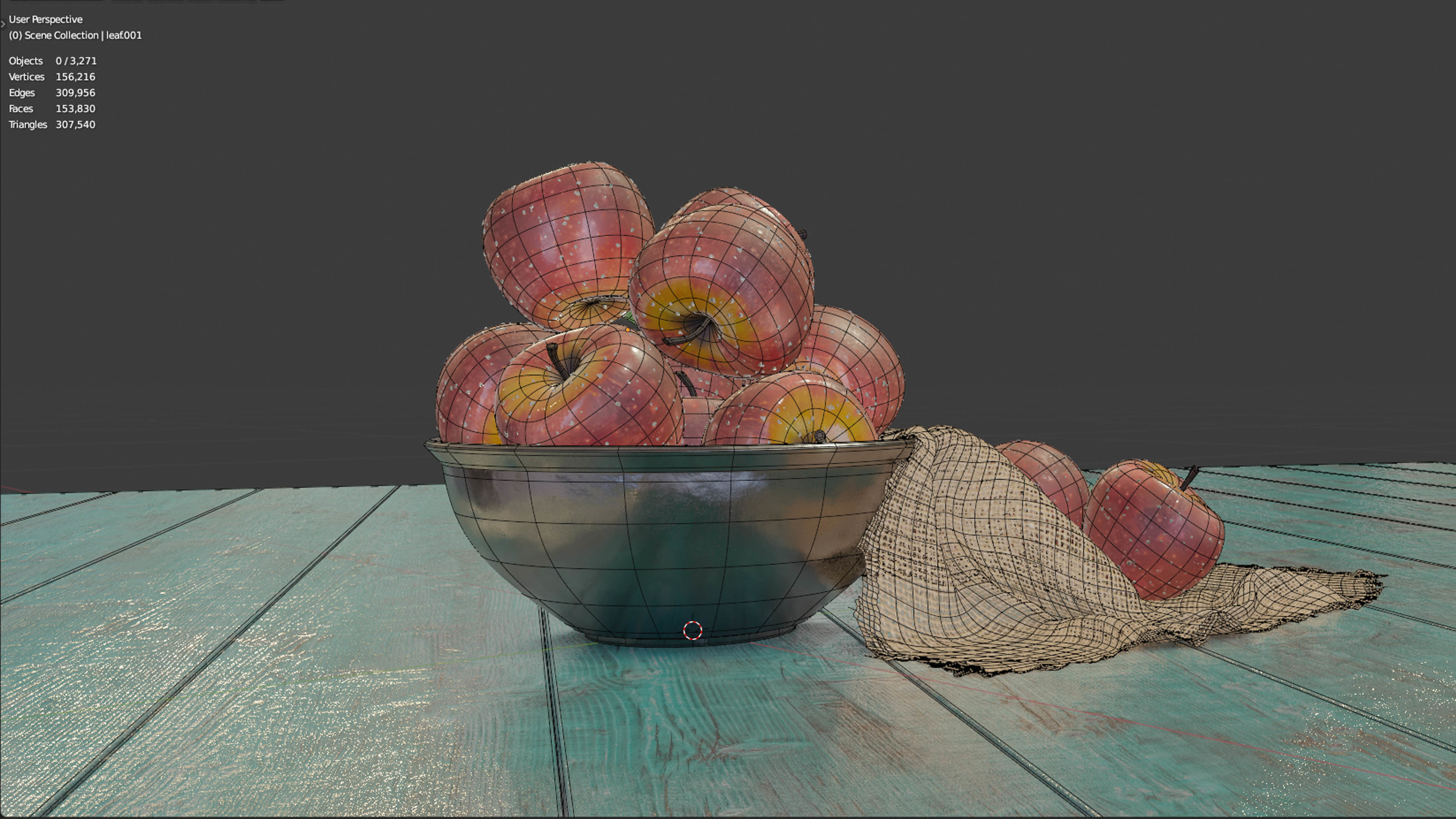 Apples in the bowl 3D model_5