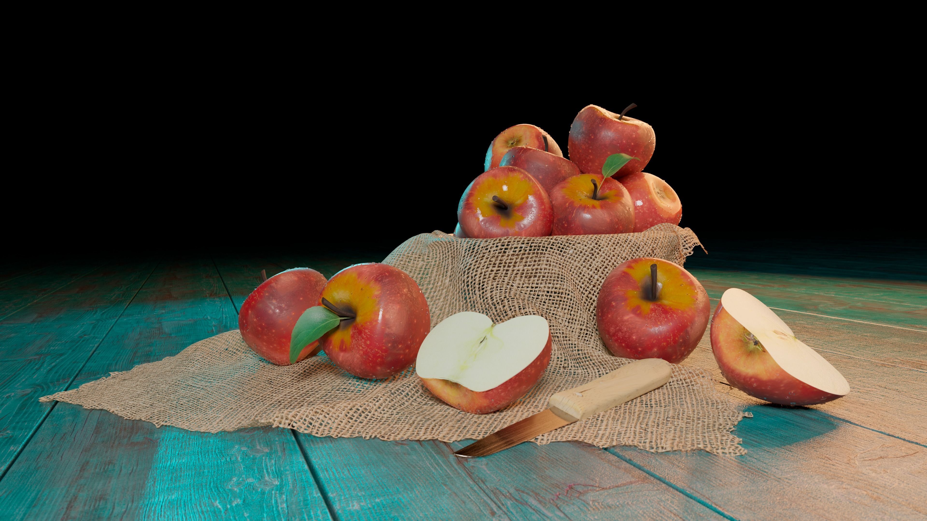 Apples in the bowl 3D model_1