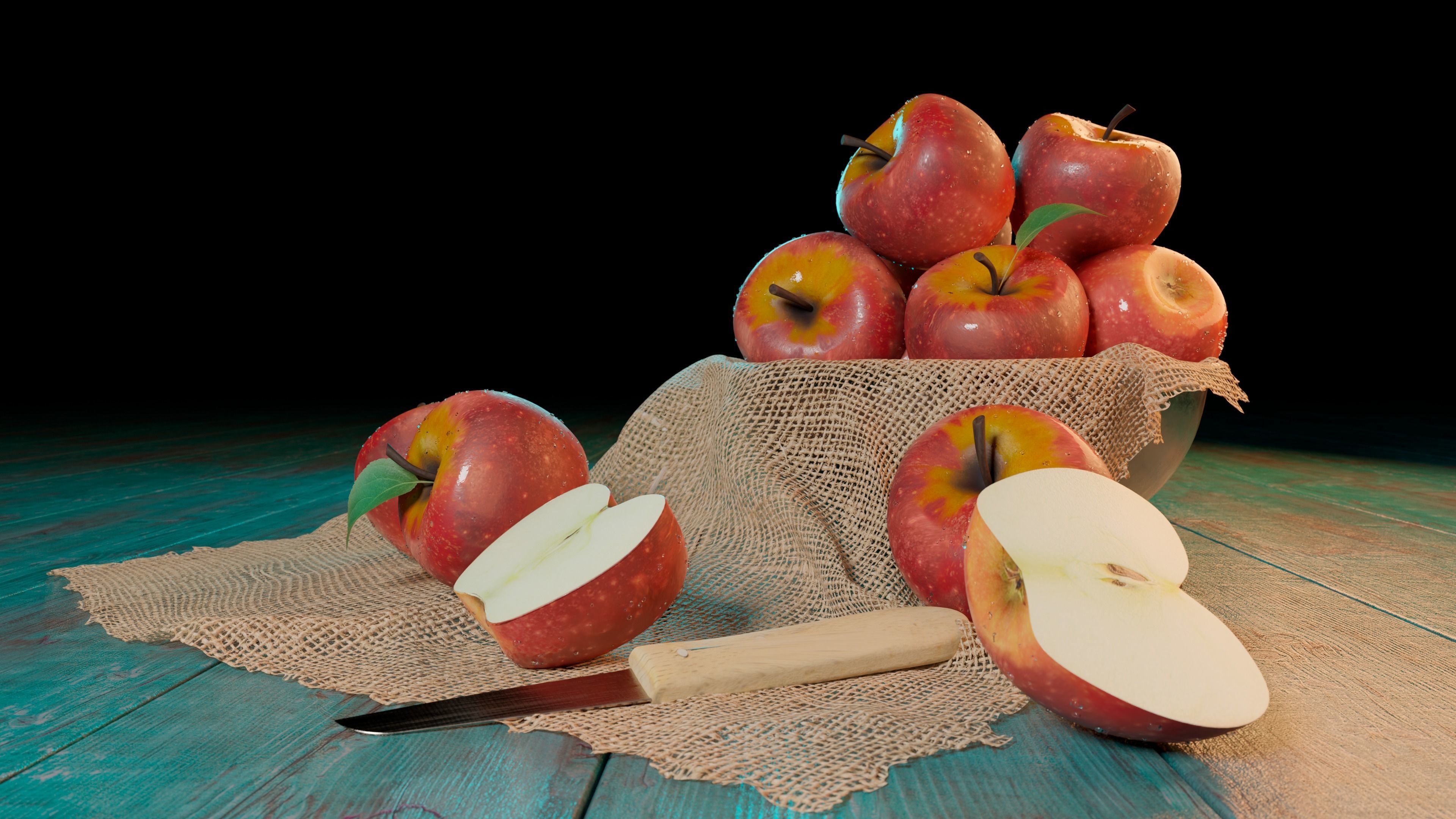 Apples in the bowl 3D model_3