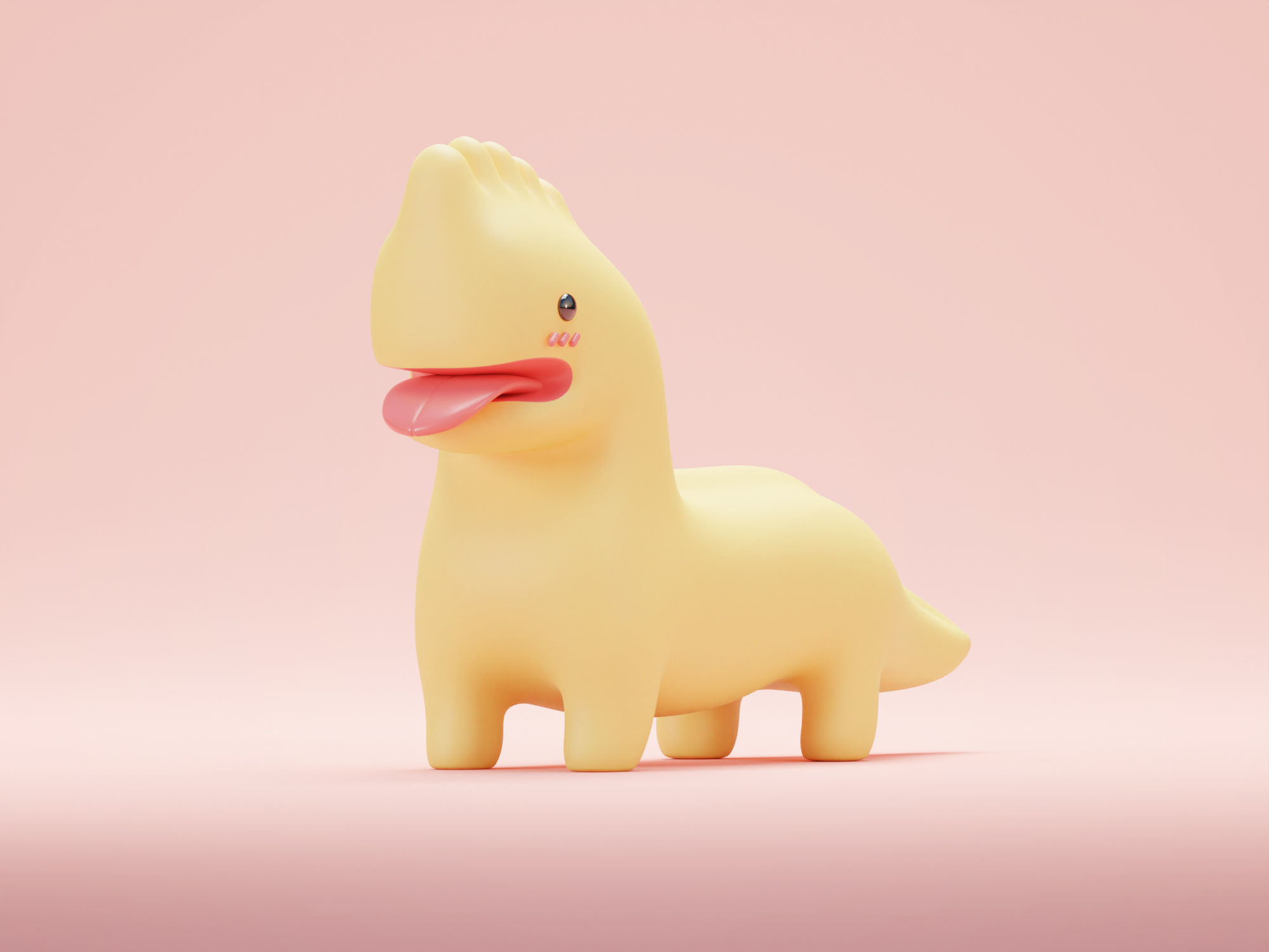 Cartoon little cute Hera dragon from Himmapan calture Free 3D model_1