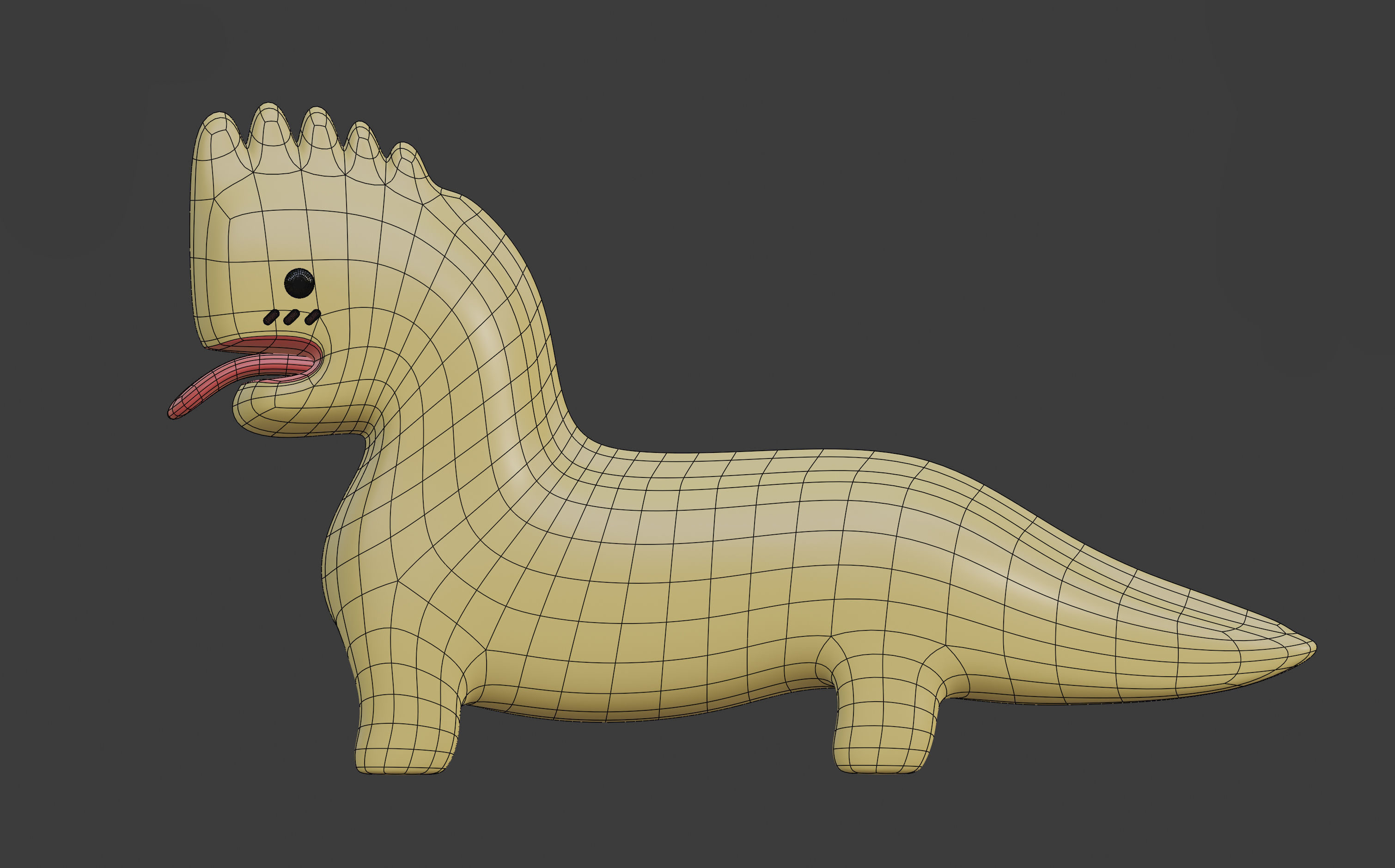 Cartoon little cute Hera dragon from Himmapan calture Free 3D model_5