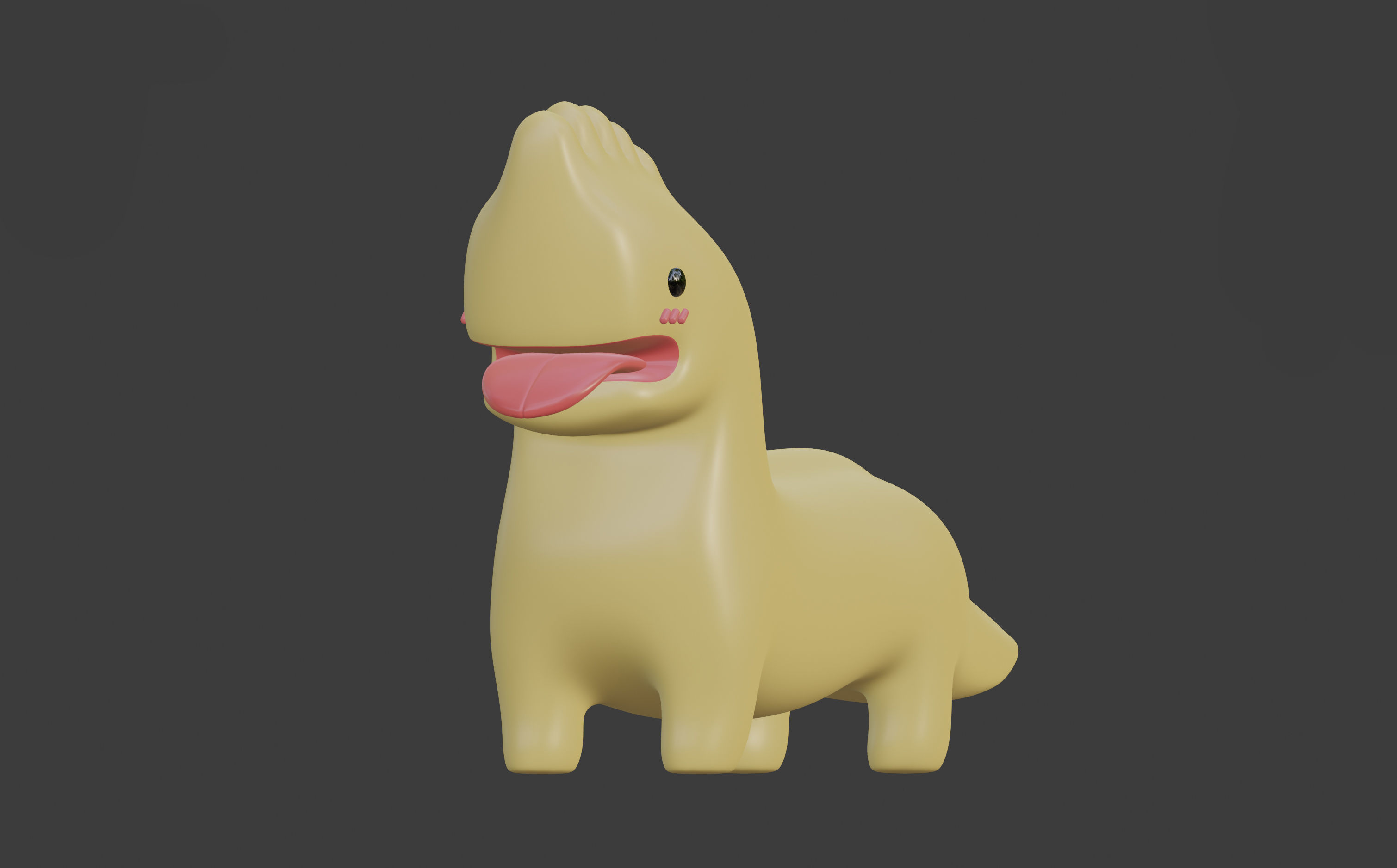 Cartoon little cute Hera dragon from Himmapan calture Free 3D model_2