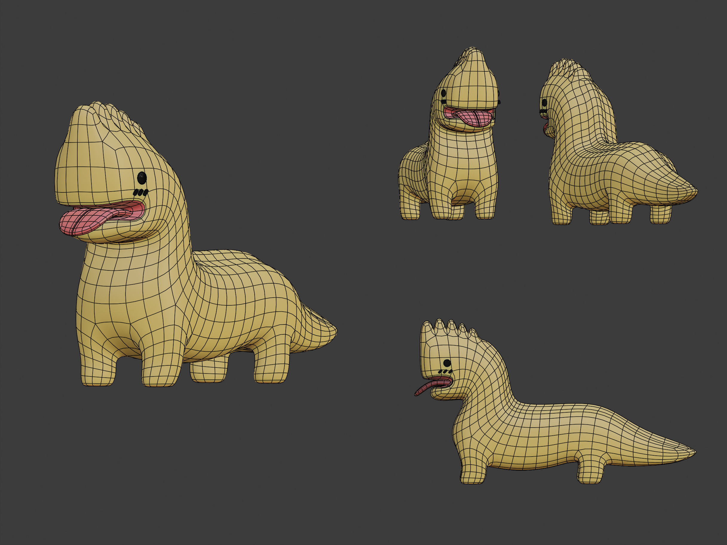 Cartoon little cute Hera dragon from Himmapan calture Free 3D model_8