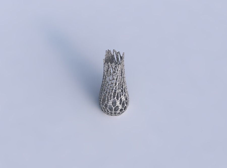 Vase semi quadratic with cracked organic lattice 3D print model_6