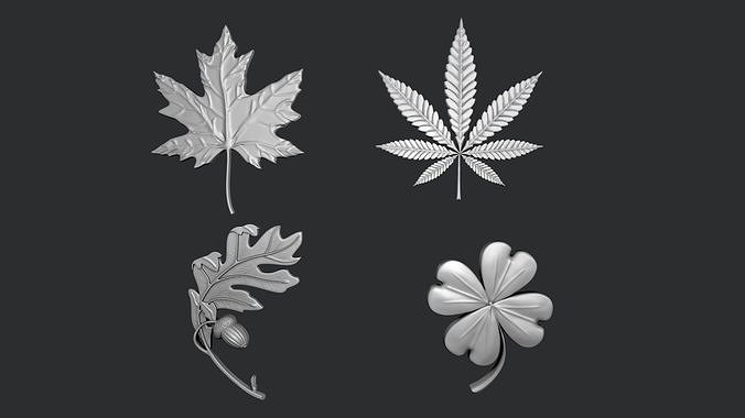 STL models for 3D printing and CNC leaf set 3D print model
