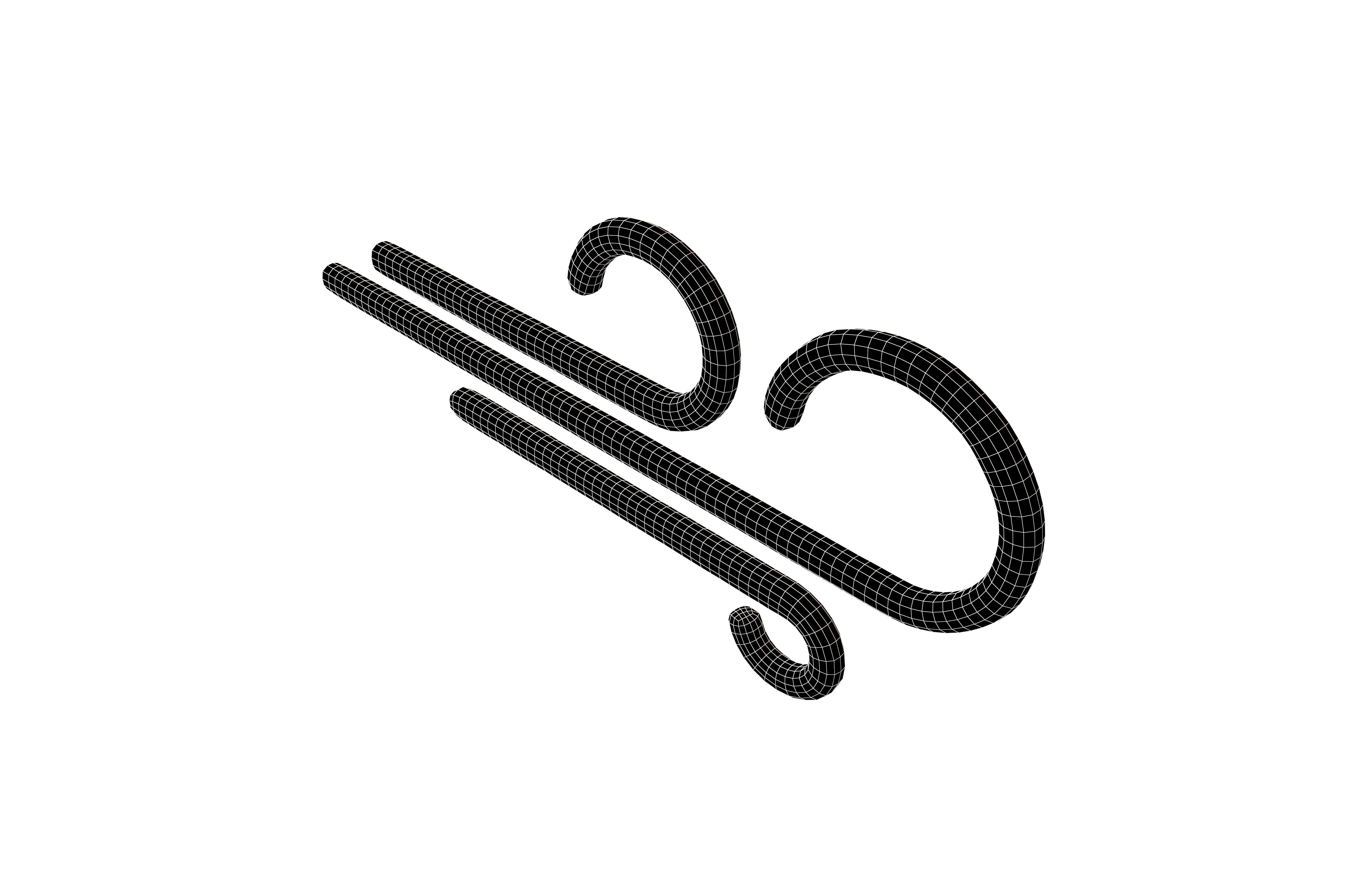 Weather Wind Symbol v2 001 Low-poly 3D model_6