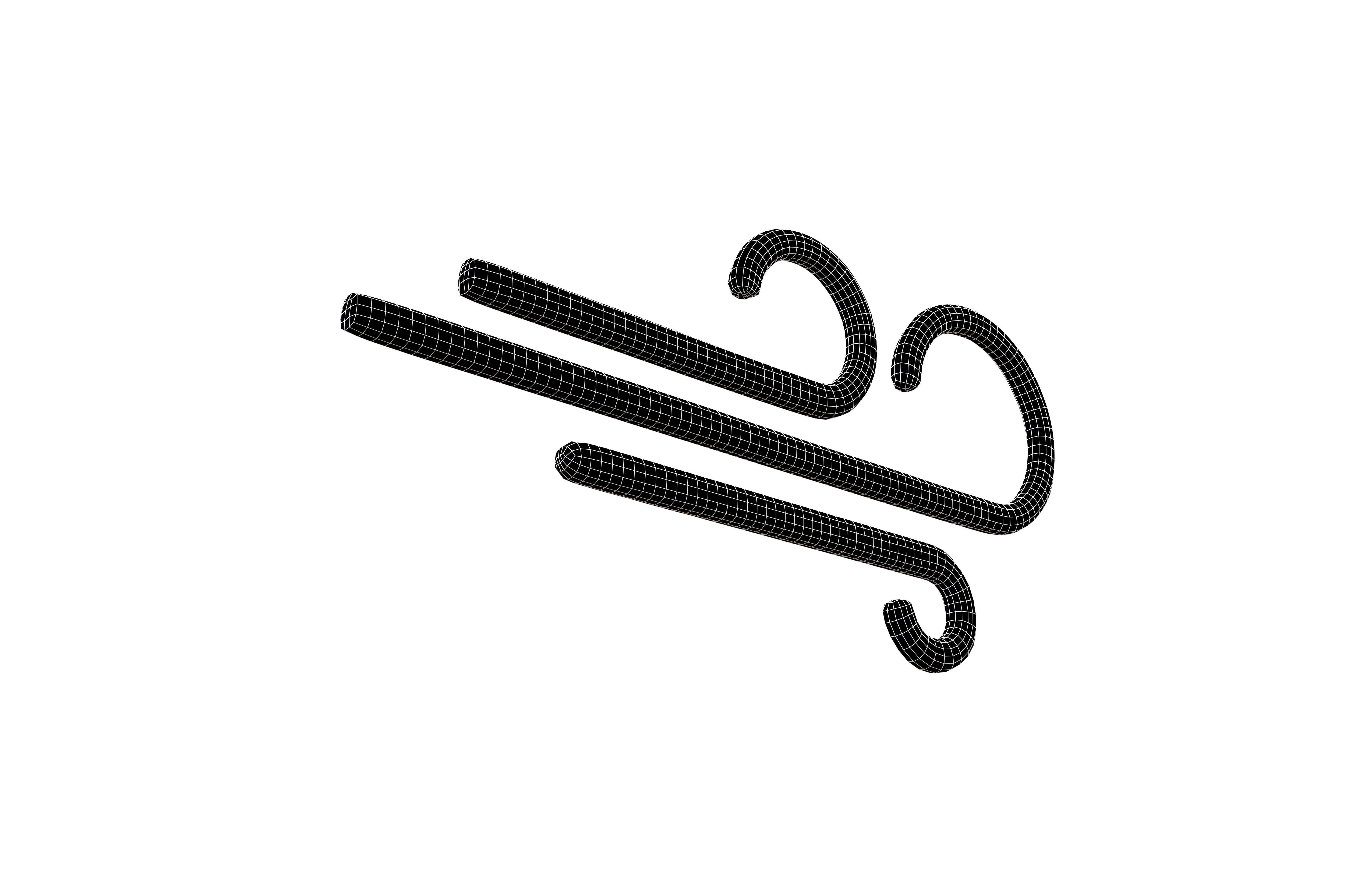 Weather Wind Symbol v2 001 Low-poly 3D model_7