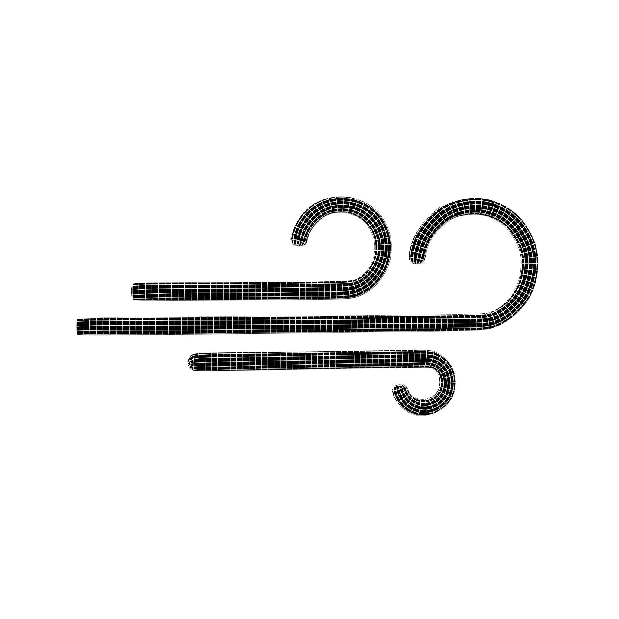 Weather Wind Symbol v2 001 Low-poly 3D model_4