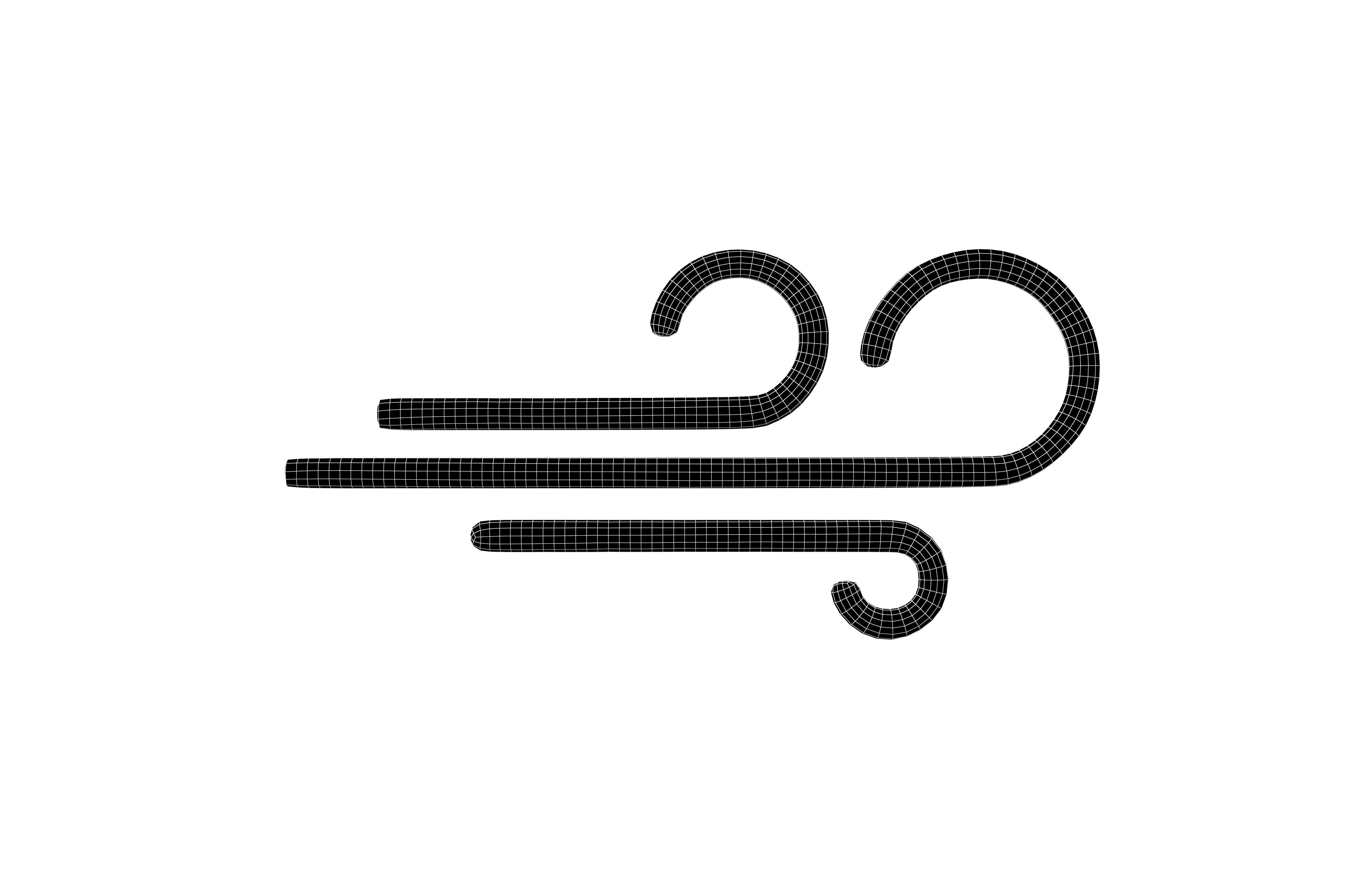 Weather Wind Symbol v2 001 Low-poly 3D model_5