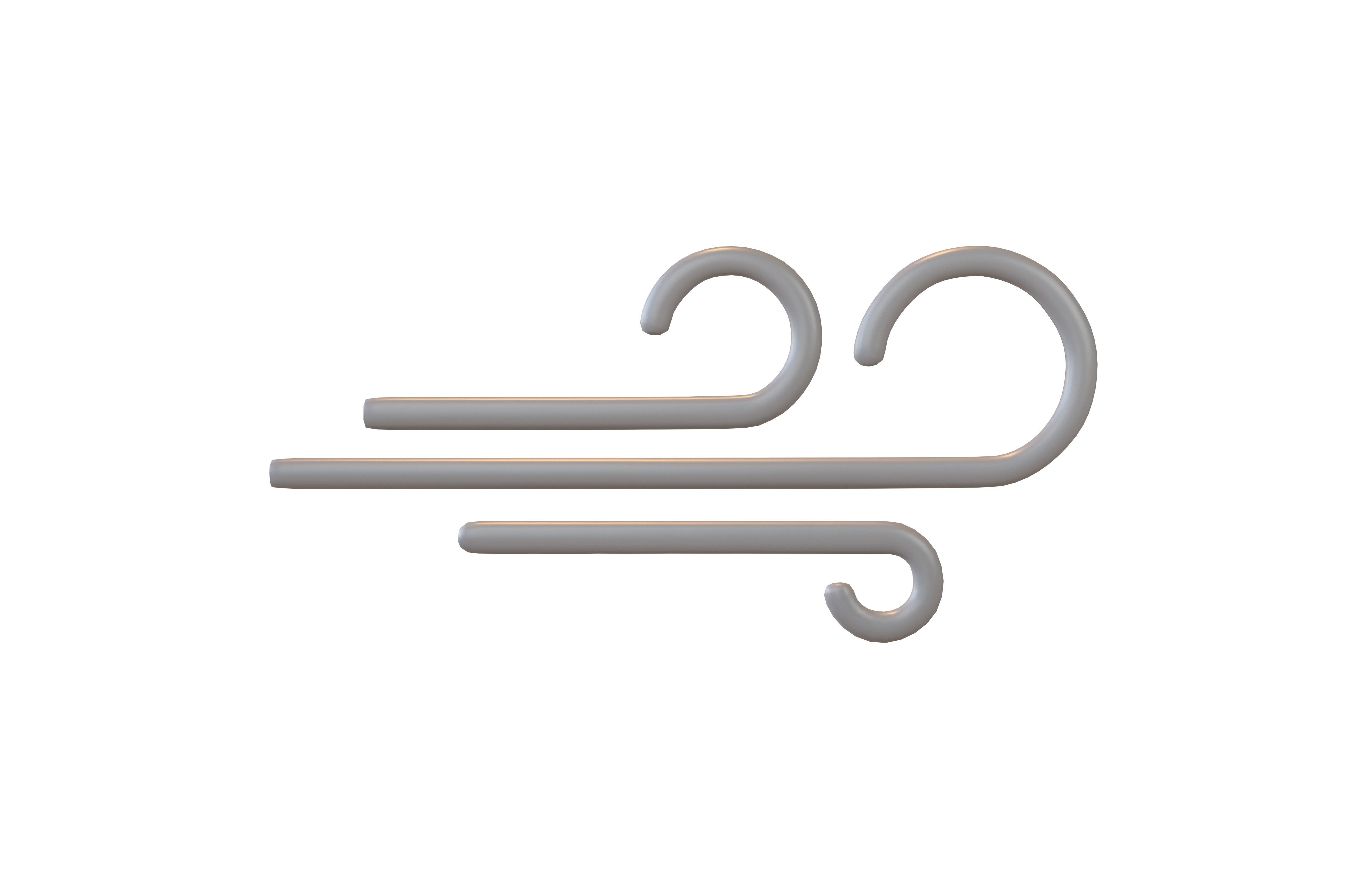 Weather Wind Symbol v2 001 Low-poly 3D model_1