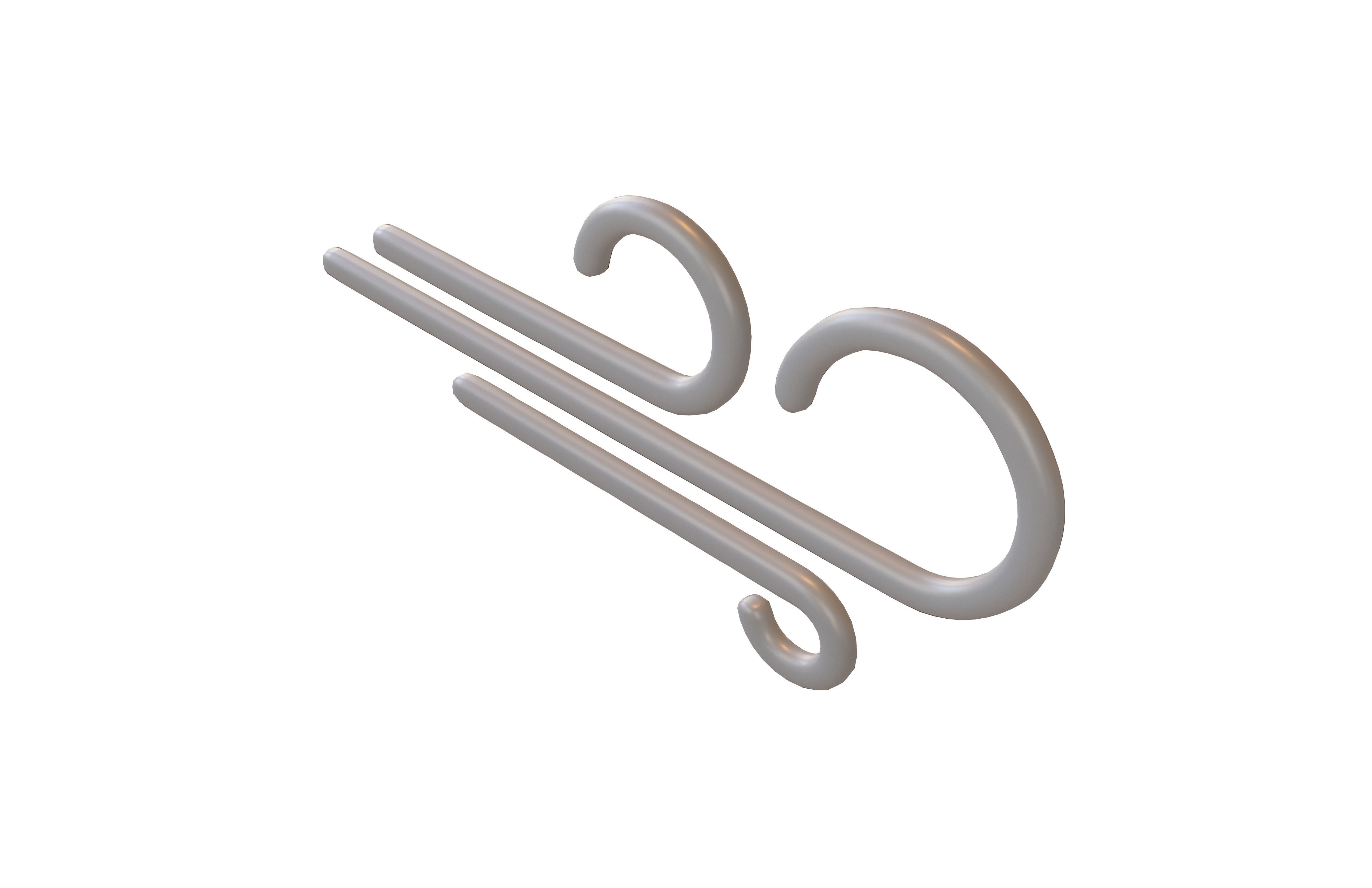 Weather Wind Symbol v2 001 Low-poly 3D model_2