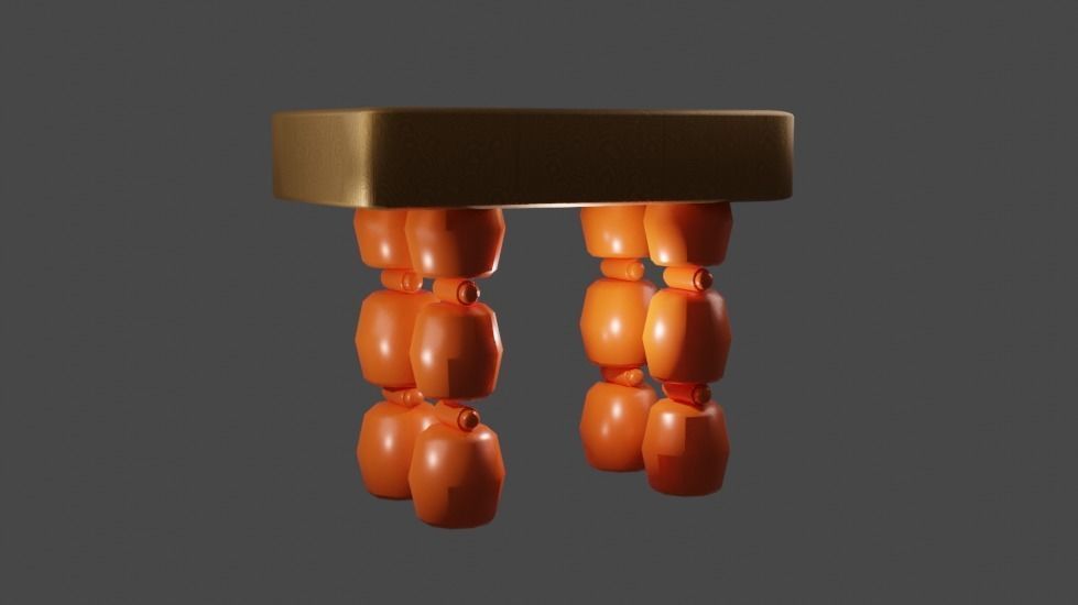 Spy Robot  Table Low-poly 3D model_1