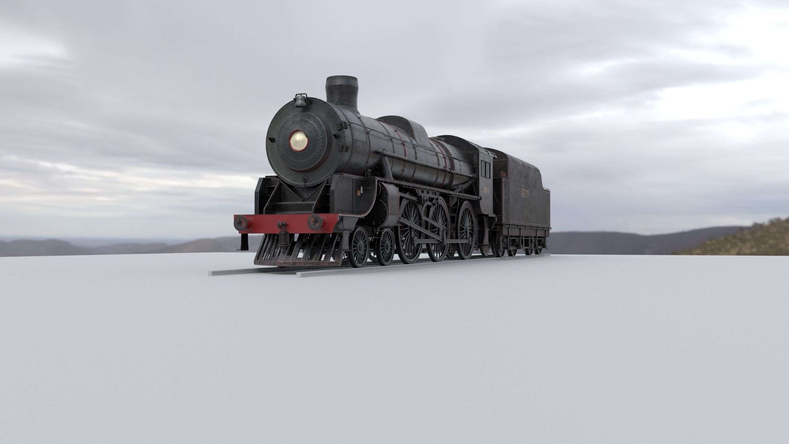 Locomotive and Coalcar model RIGGED 3D model_30