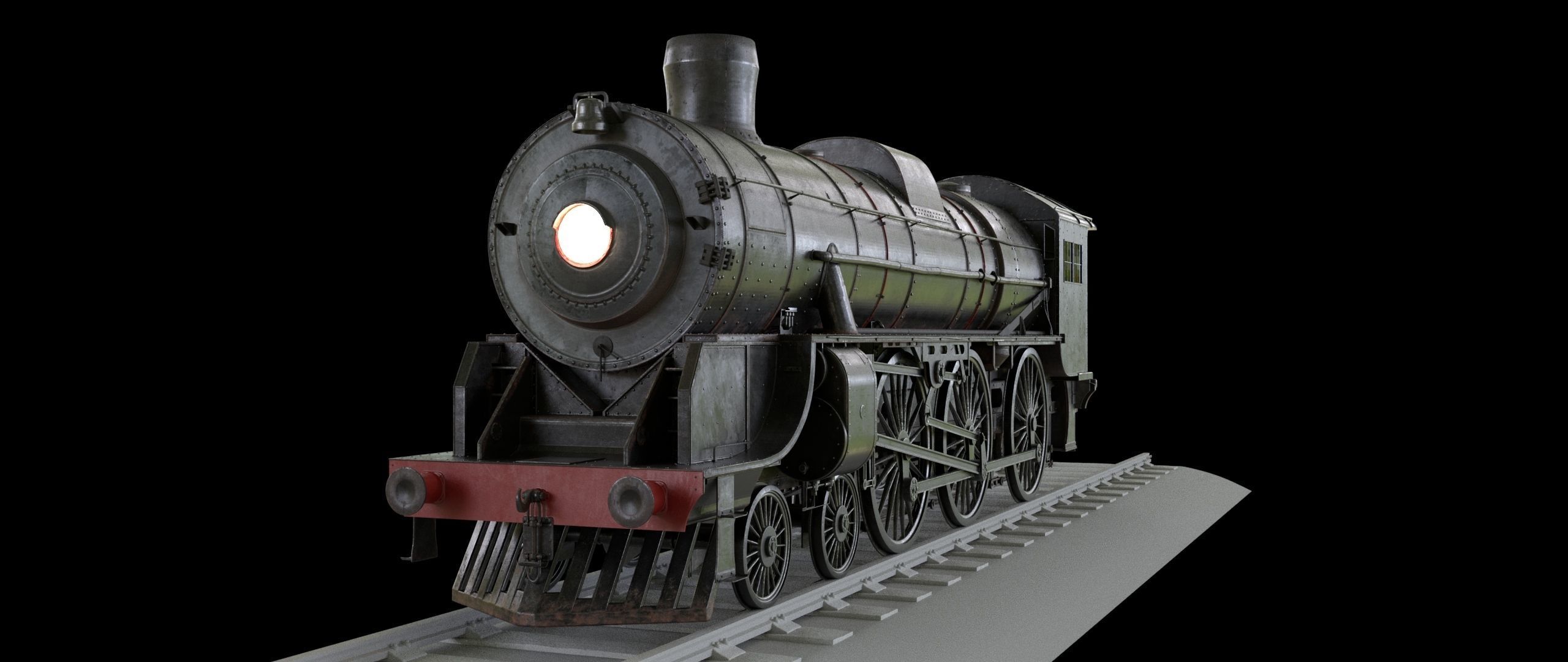 Locomotive and Coalcar model RIGGED 3D model_22