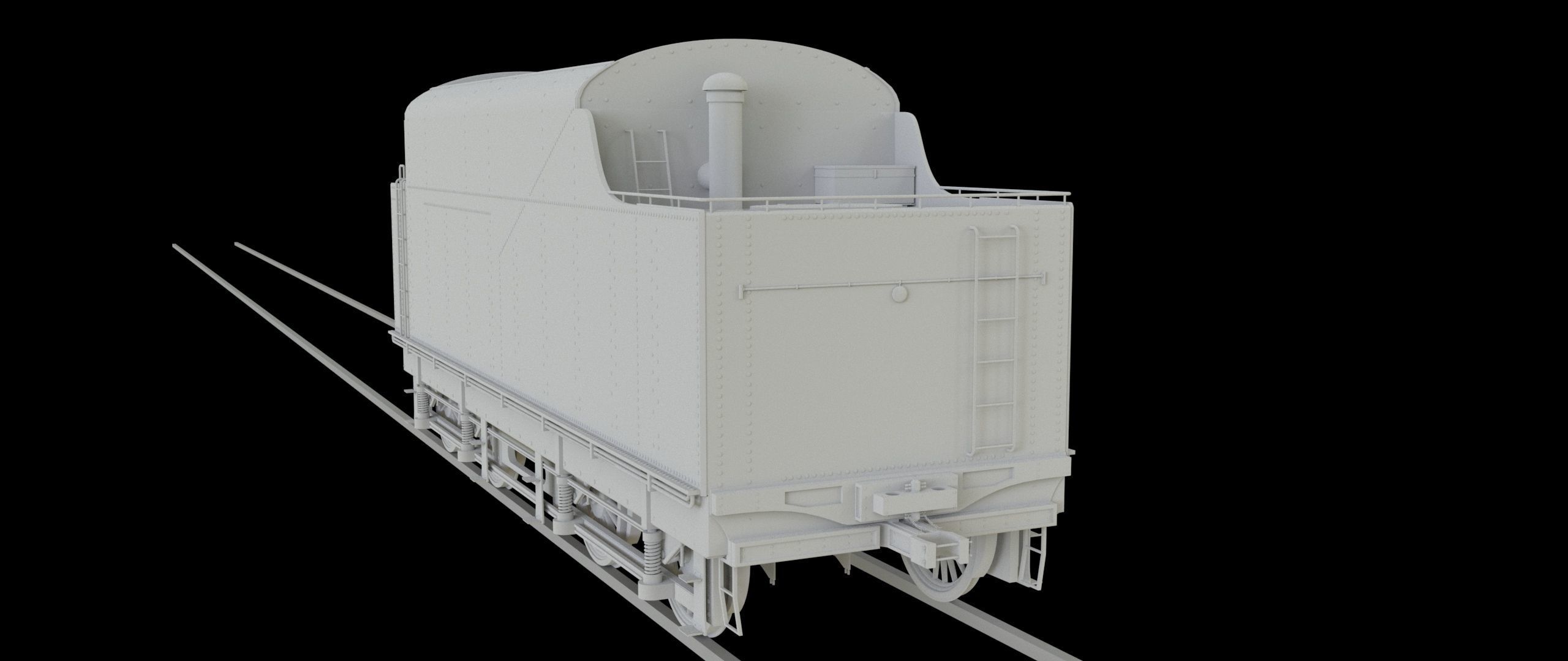 Locomotive and Coalcar model RIGGED 3D model_20